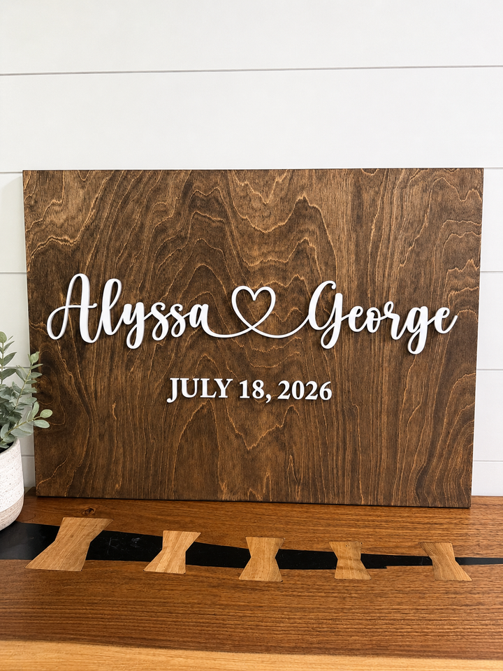3d wedding signature sign centerpiece and guestbook alternative