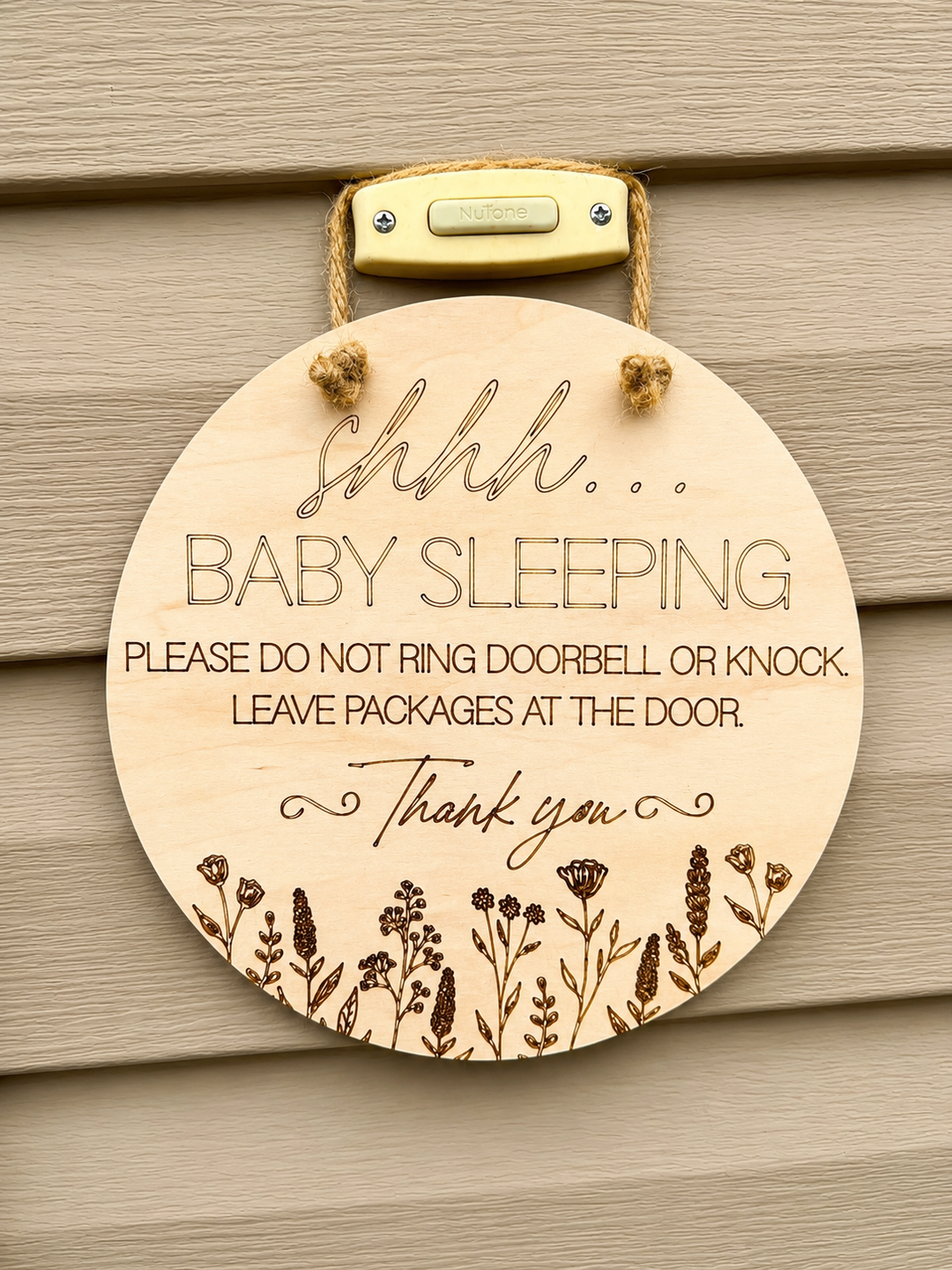 Sleeping baby doorbell sign