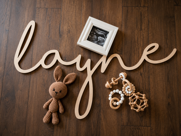 Personalized Wooden Nursery Name Sign | Handcrafted in Canada