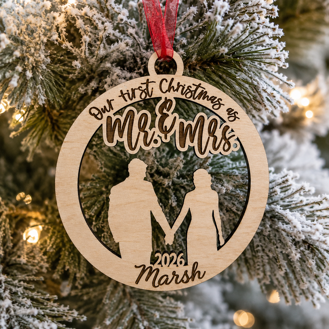 Personalized ornament for couples first christmas or anniversary decor