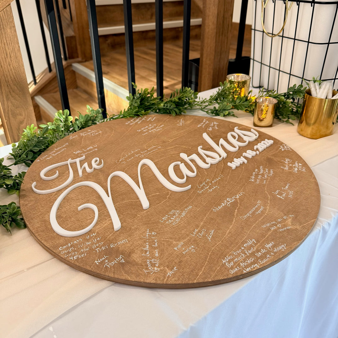 3d wedding guest sign guestbook