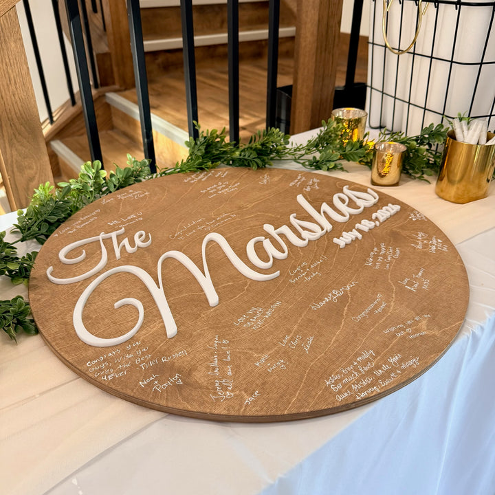 3d wedding guest sign guestbook