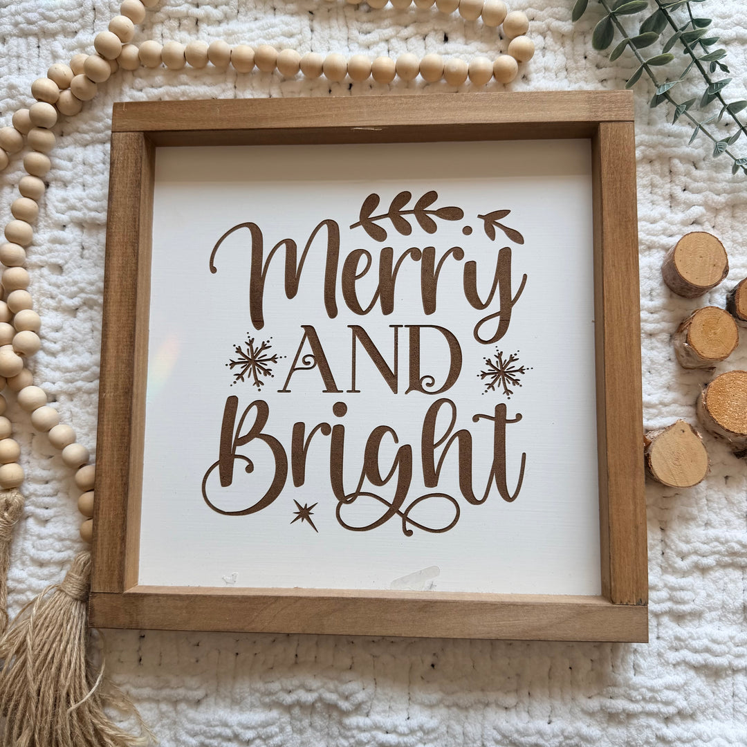 Merry and Bright Christmas Sign