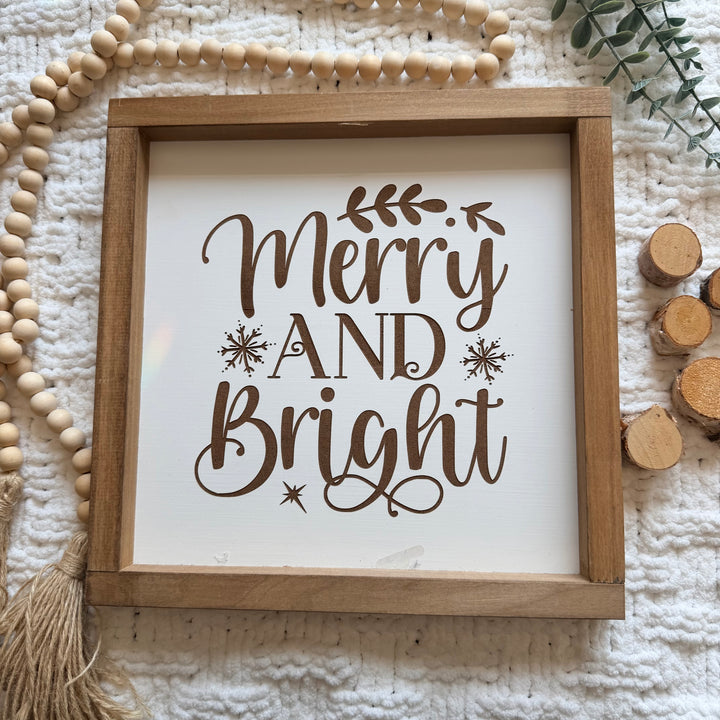 Merry and Bright Christmas Sign