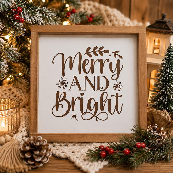 Merry and Bright Christmas Sign