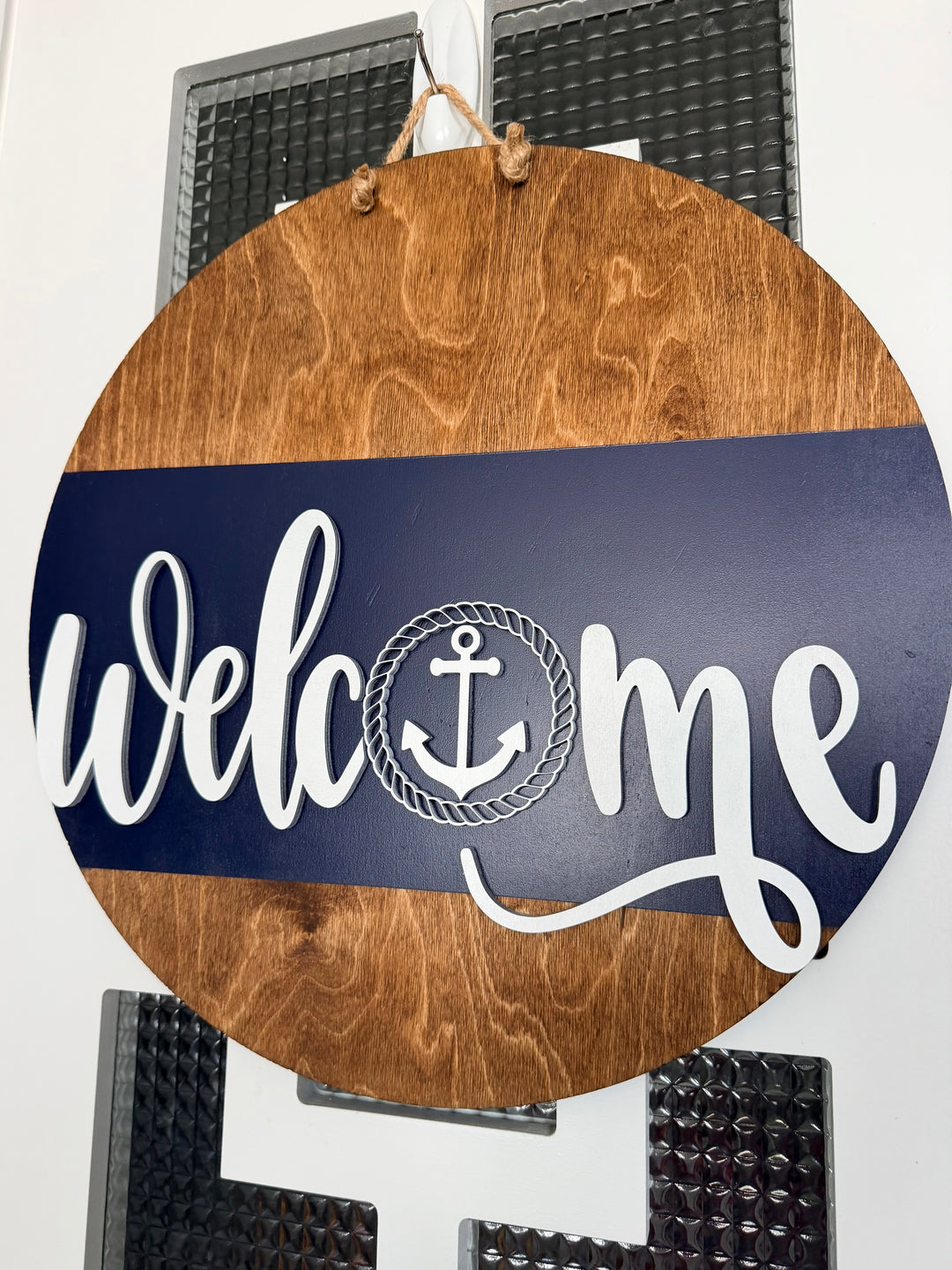 Welcome Anchor Home Door Sign - 18"
