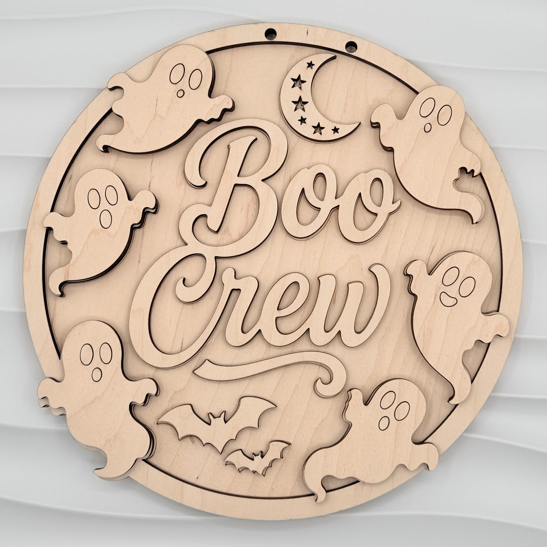 Boo Crew DIY Craft Sign | 12 Inch Wood Kit