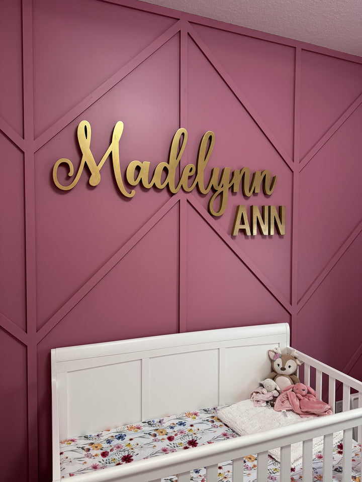Personalized Wooden Nursery Name Sign | Handcrafted in Canada