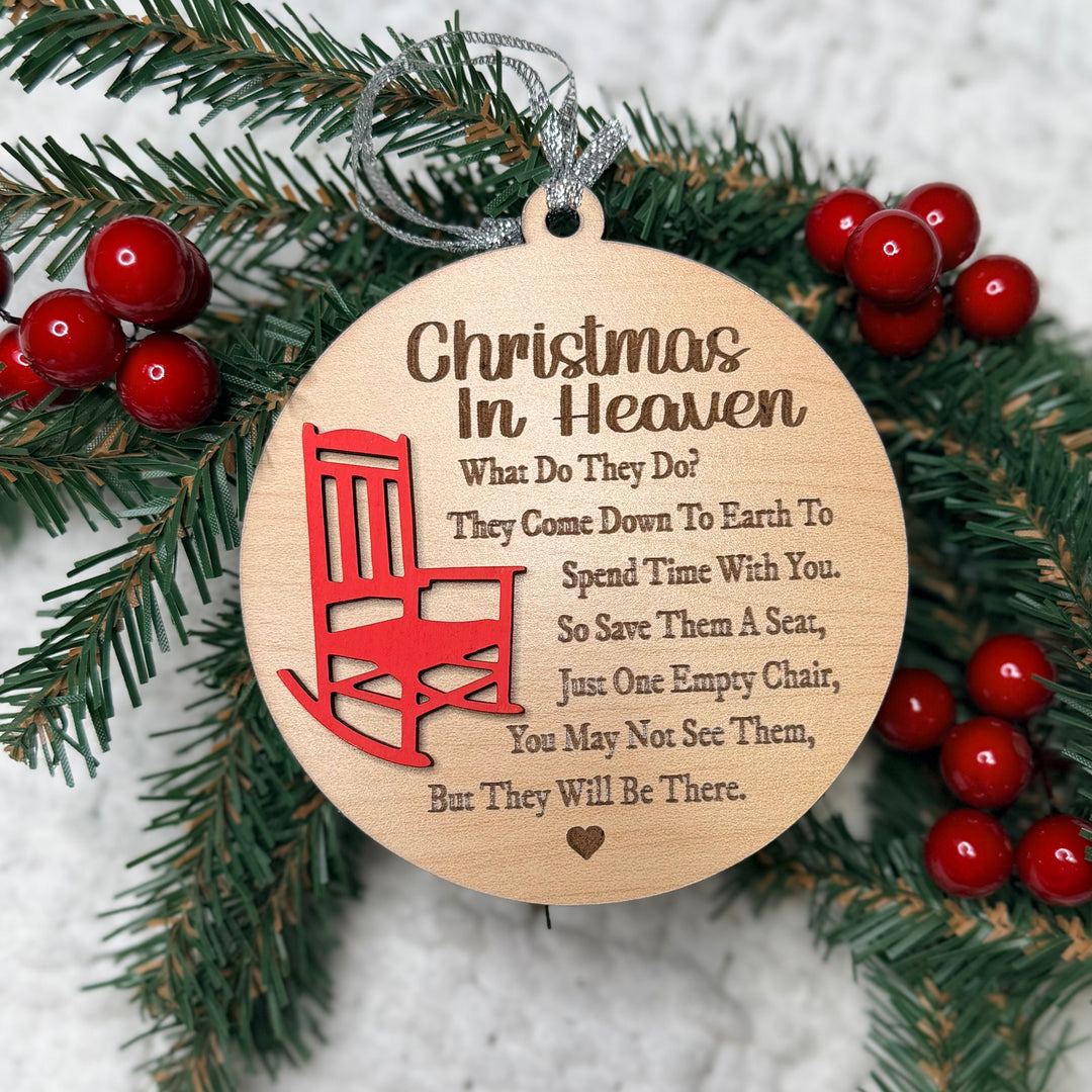 Christmas in Heaven Memorial Ornament | Red Rocking Chair