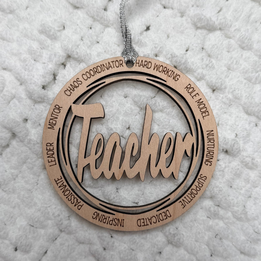 Teacher Appreciation Ornament | Personalized Maple Keepsake