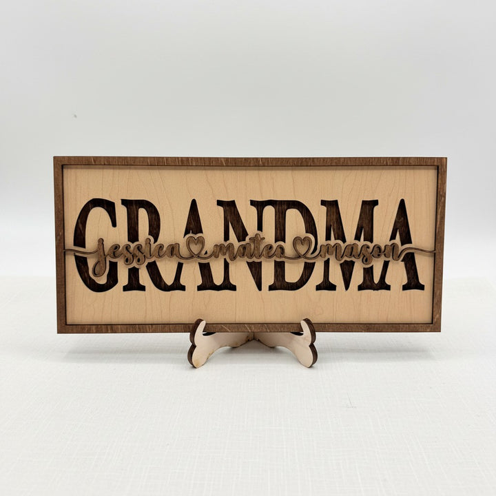 3D Layered Personalized Family Sign — Custom Title &amp; Children&