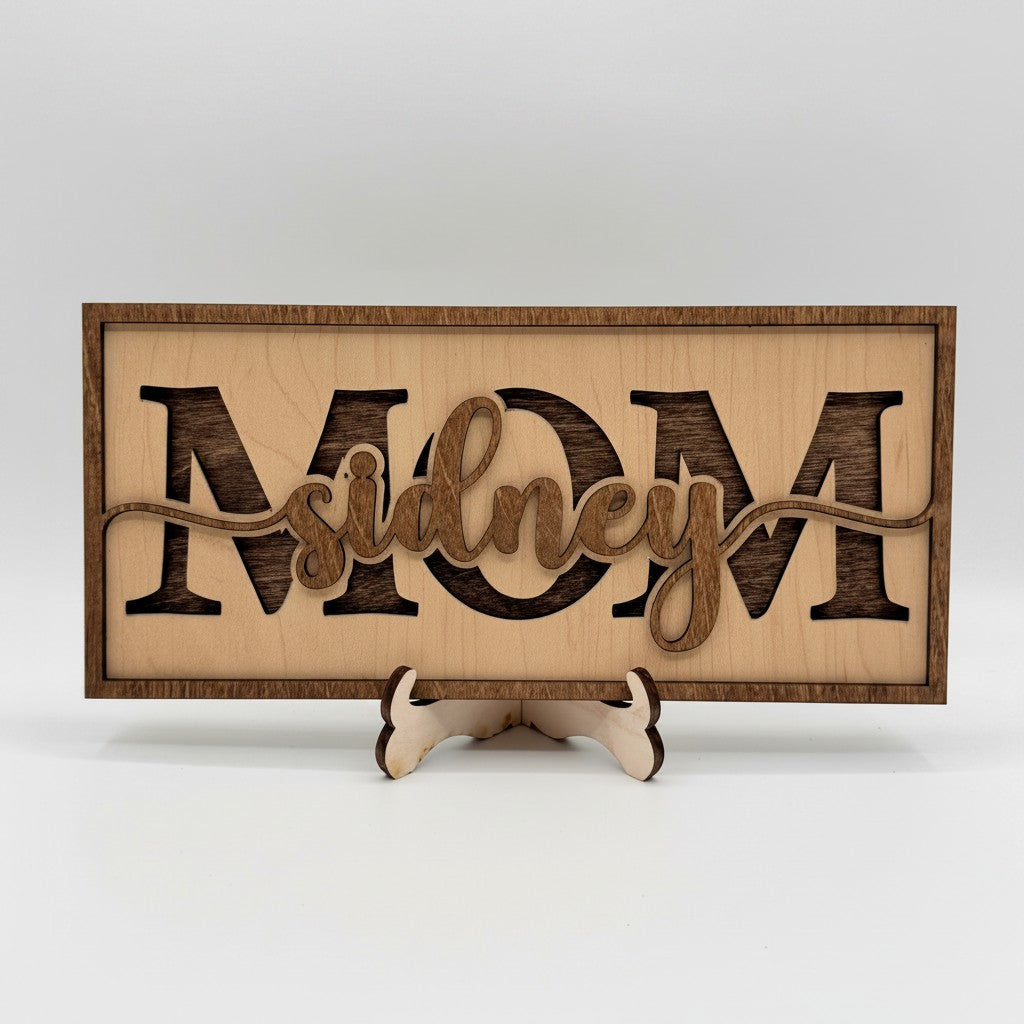 3D Layered Personalized Family Sign — Custom Title &amp; Children&