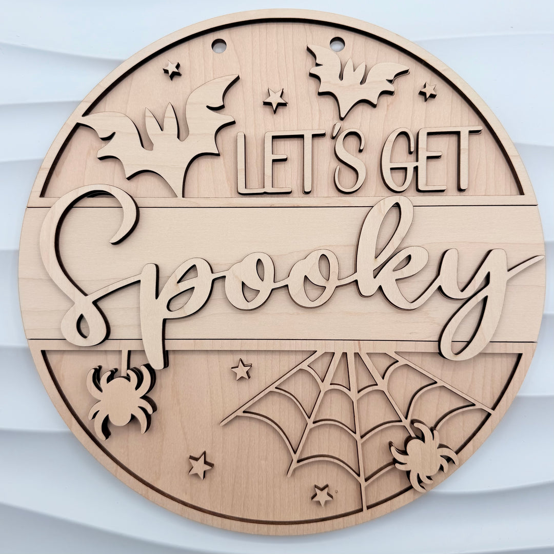 Lets Get Spooky DIY Craft Sign | 12 Inch Wood Kit