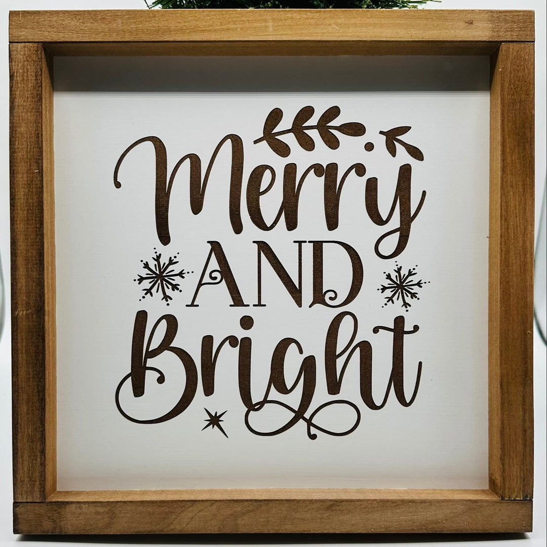 Merry and Bright Christmas Sign