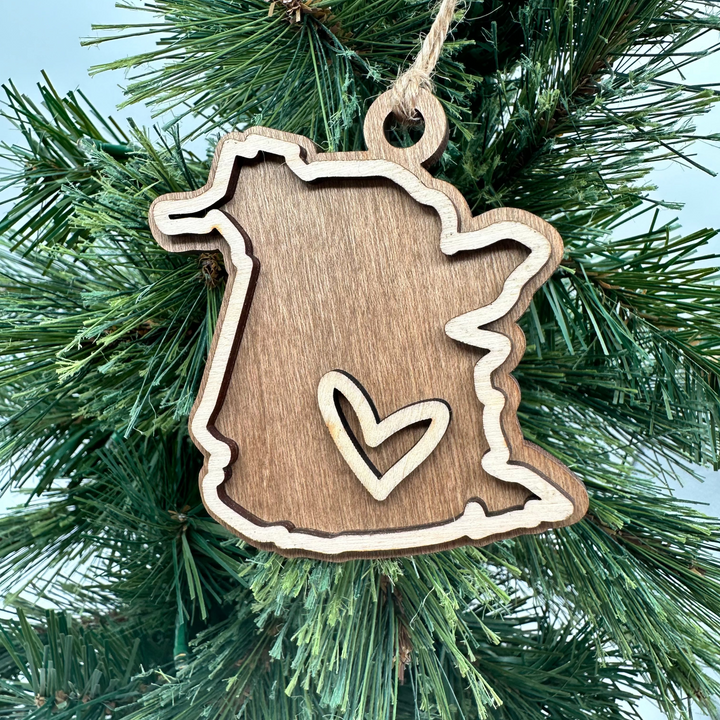 Provincial Christmas Ornament – 3D Maple and Walnut Wood