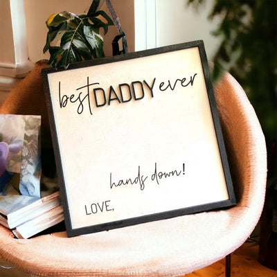 Father's day handprint, wood sign