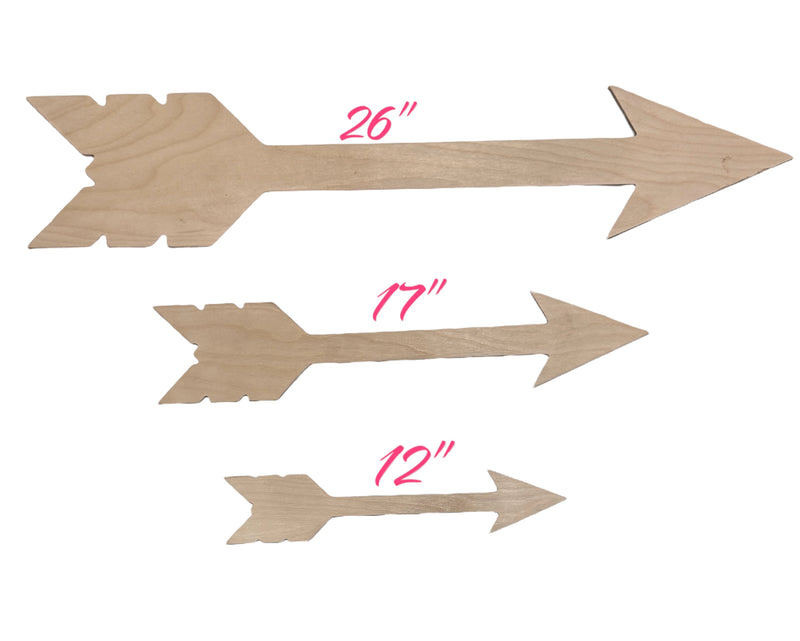 Arrow Craft Blank - 3/8" Wood Cutout