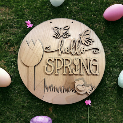 DIY Hello Spring Paint Kit -  Craft Blank 11.75"