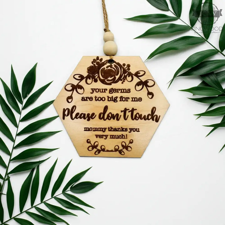 Baby carseat sign for germ protection and safety accessory,
