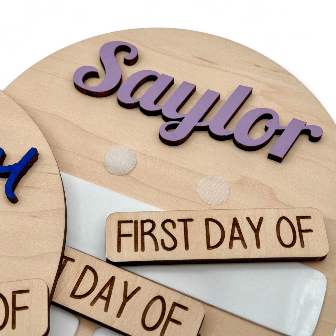 Customizable First & Last Day of School Board – Reusable Wooden Photo Prop