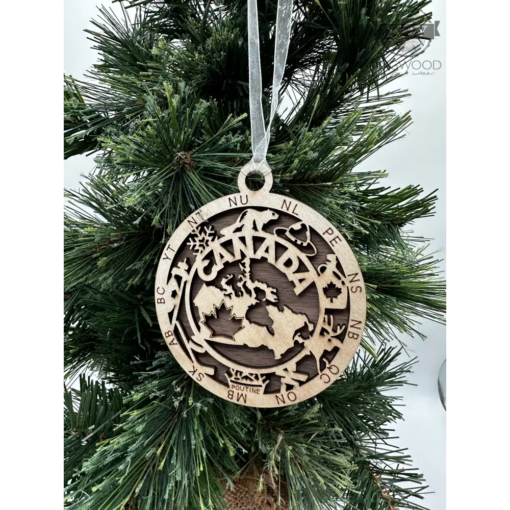 Wooden Canadian provincial Christmas ornament for provincial Christmas decor collection