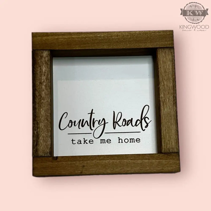 Country roads farmhouse sign for living room decor alberta,