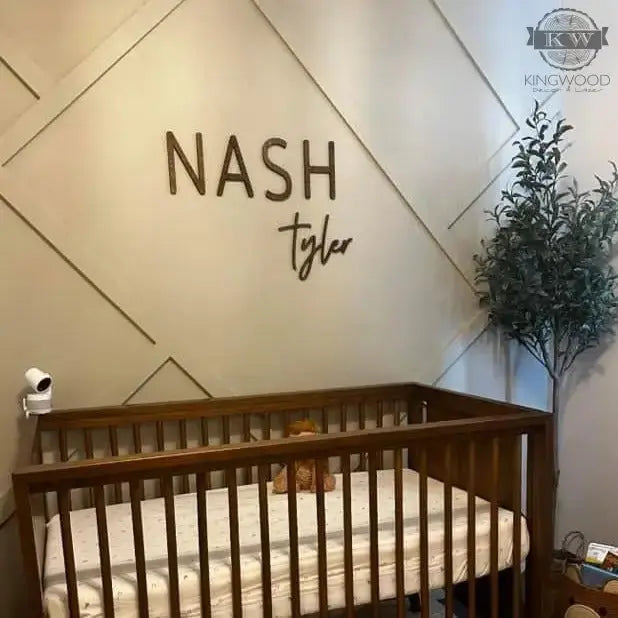 Laser cut wooden baby crib decor for home decoration and personalized cutting boards