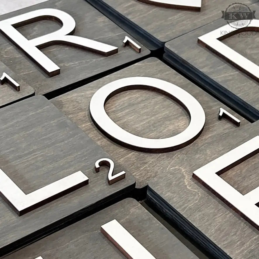 Wooden letter tiles for custom scrabble tile wall art and decorative tile wall art