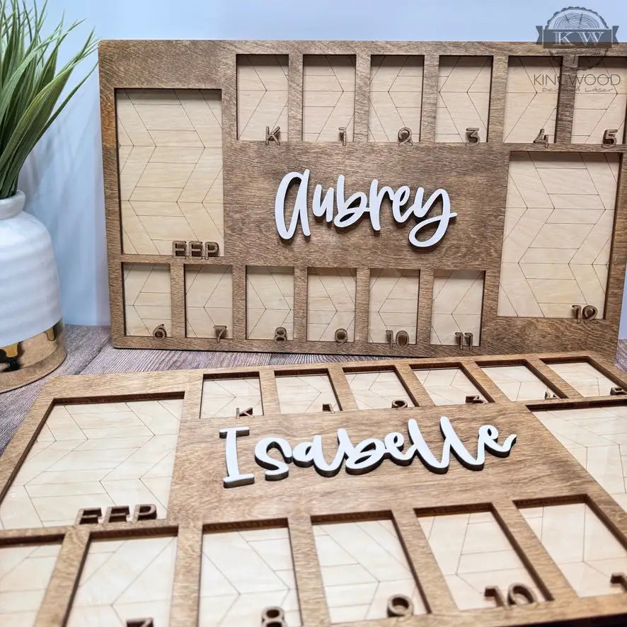 Customizable wooden school photo frame for lasting memories