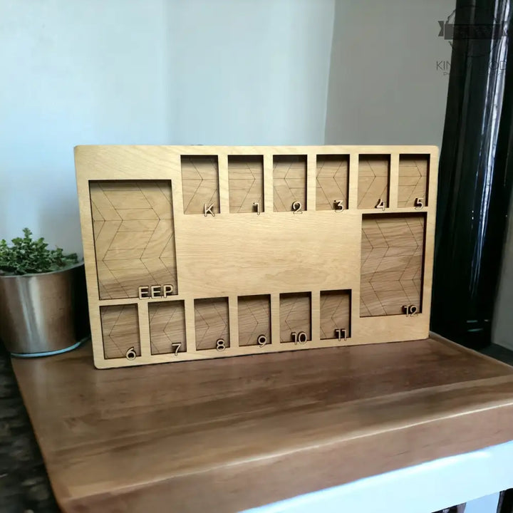 Customizable wooden school photo frame for lasting memories