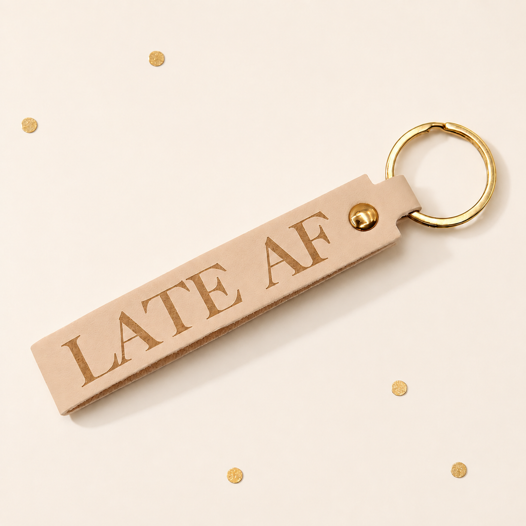 LATE AF Faux Leather Wristlet