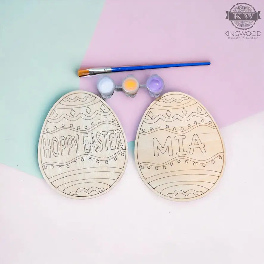 Easter personalized paint craft kit with engraved egg