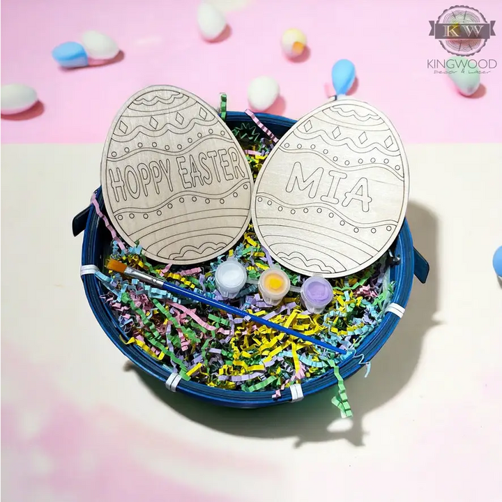 Easter personalized paint craft kit with engraved egg