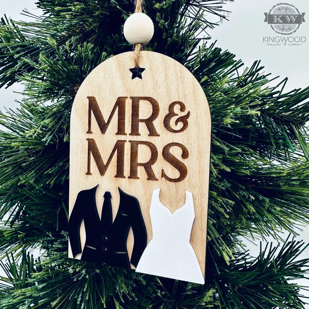 Elegant mr and mrs ornament for christmas decor fort