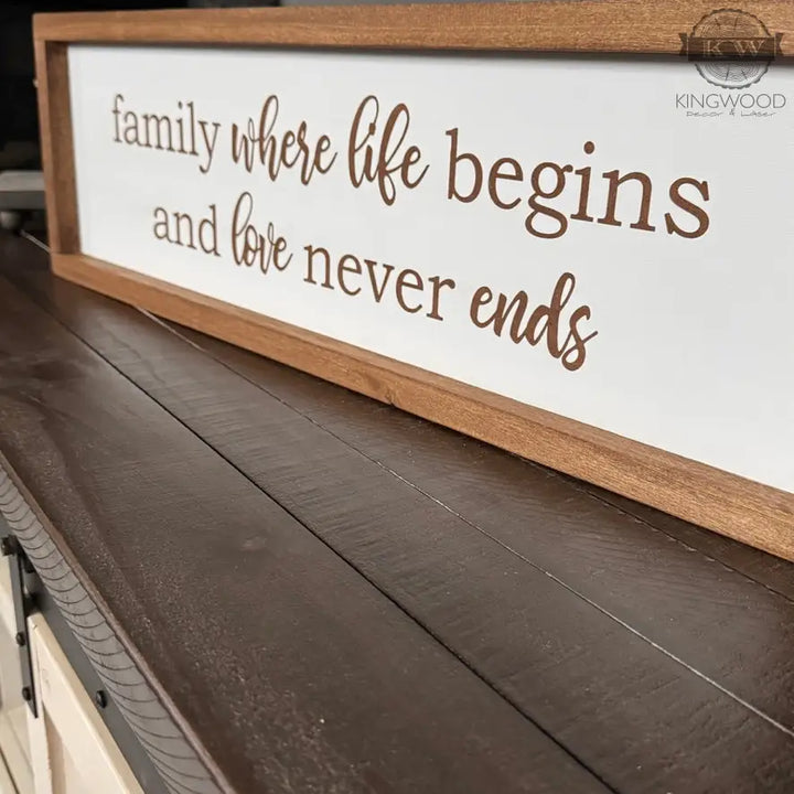 Family where life begins wall decor for home decor,