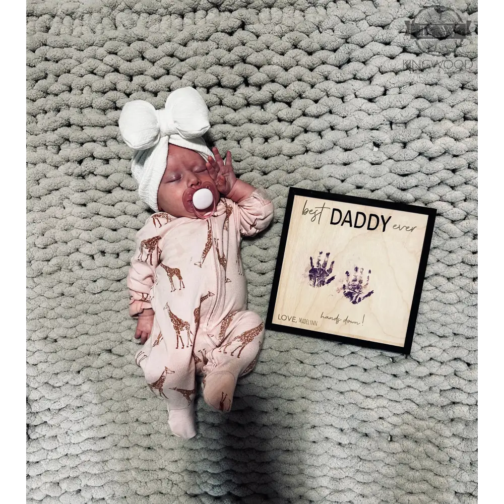 Father’s day handprint diy sign gift keepsake 3d laser cut,