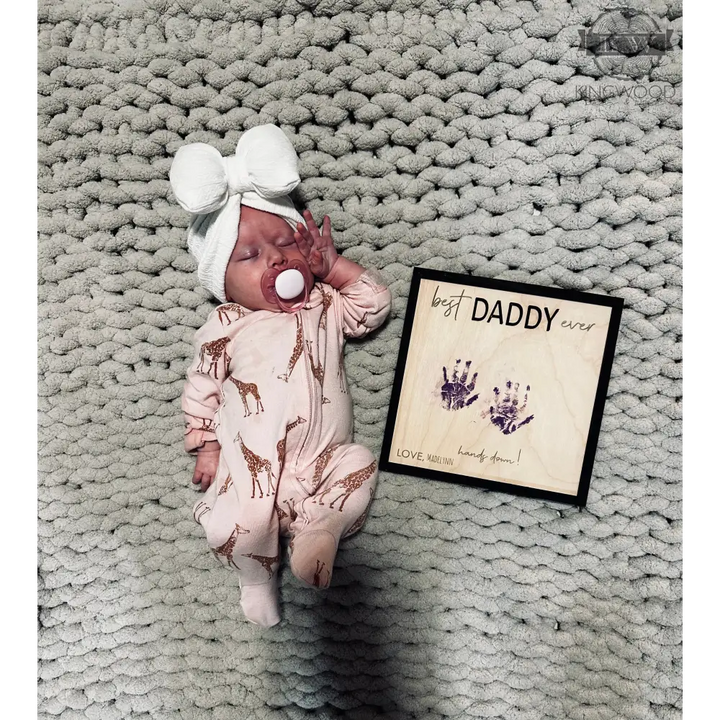 Father’s day handprint diy sign gift keepsake 3d laser cut,