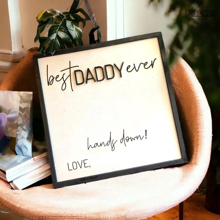 Father’s day handprint diy sign gift keepsake 3d laser cut,