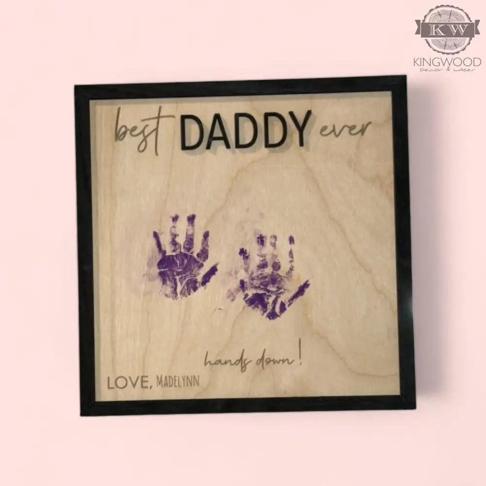Father’s day handprint diy sign gift keepsake 3d laser cut,