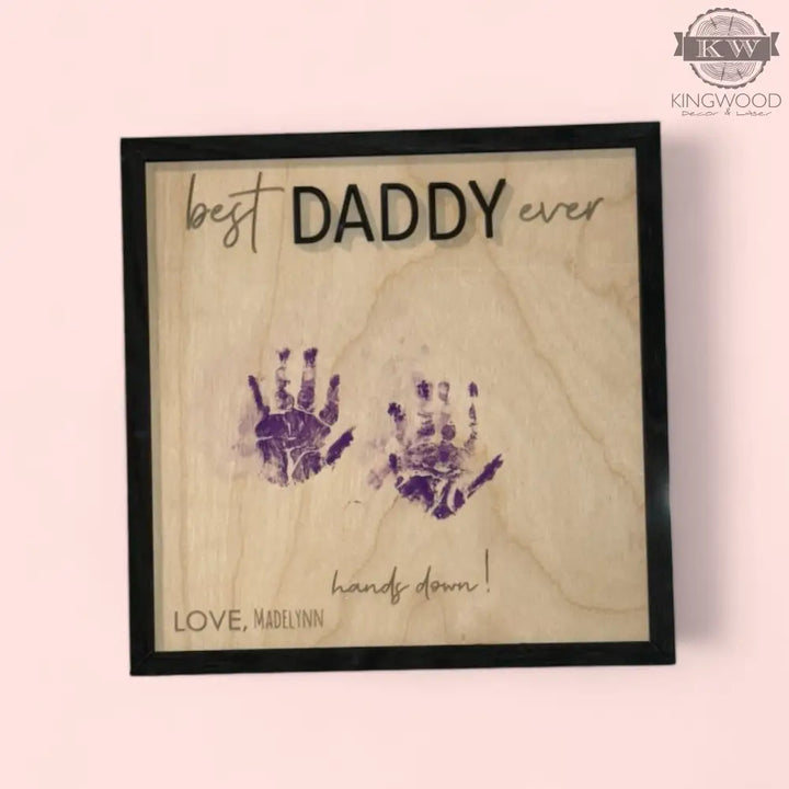 Father’s day handprint diy sign gift keepsake 3d laser cut,