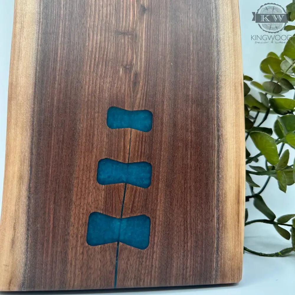 Handcrafted charcuterie board made from canadian live edge