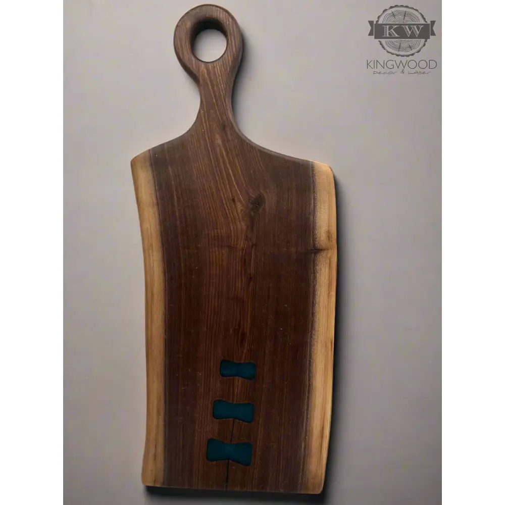 Handcrafted charcuterie board made from canadian live edge