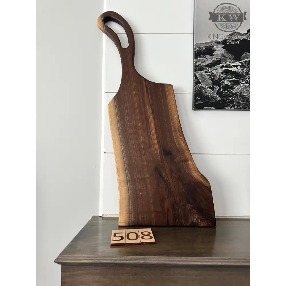 Handcrafted live edge walnut charcuterie board _label_new,