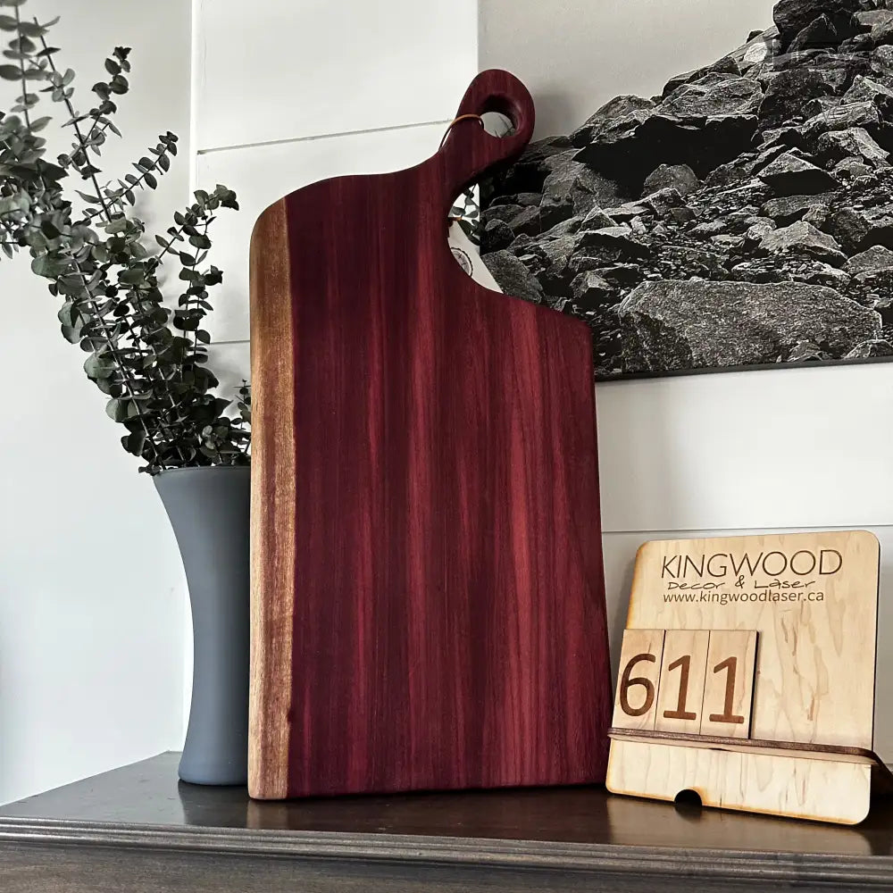 Handcrafted purple heart charcuterie board hand wash only