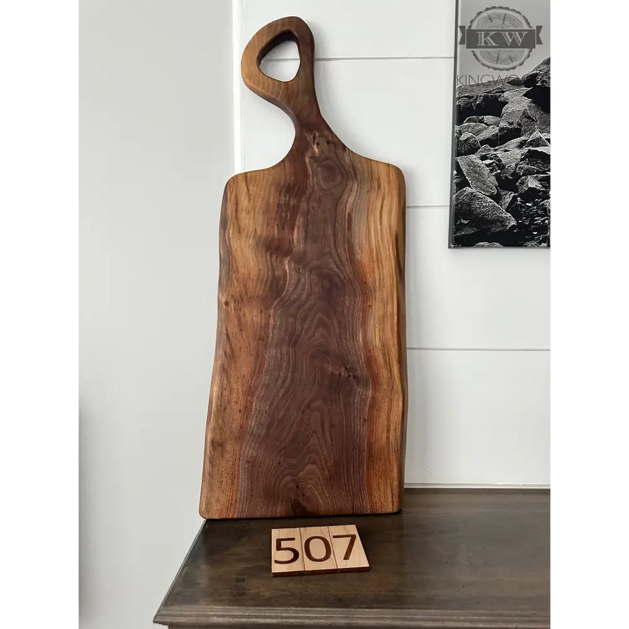 Handcrafted walnut charcuterie board live edge canadian