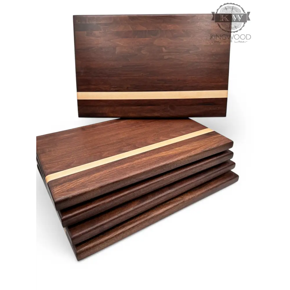 Handcrafted walnut and maple cutting board with food-safe