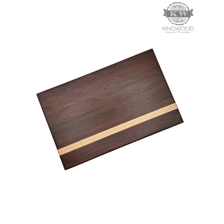 Handcrafted walnut and maple cutting board with food-safe