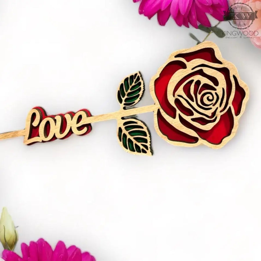 Handcrafted wooden rose decor for lasting love and beauty