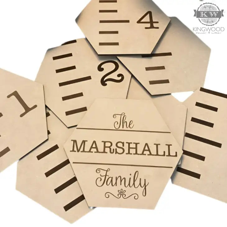 Hexagon style growth chart ruler for baby and toddler