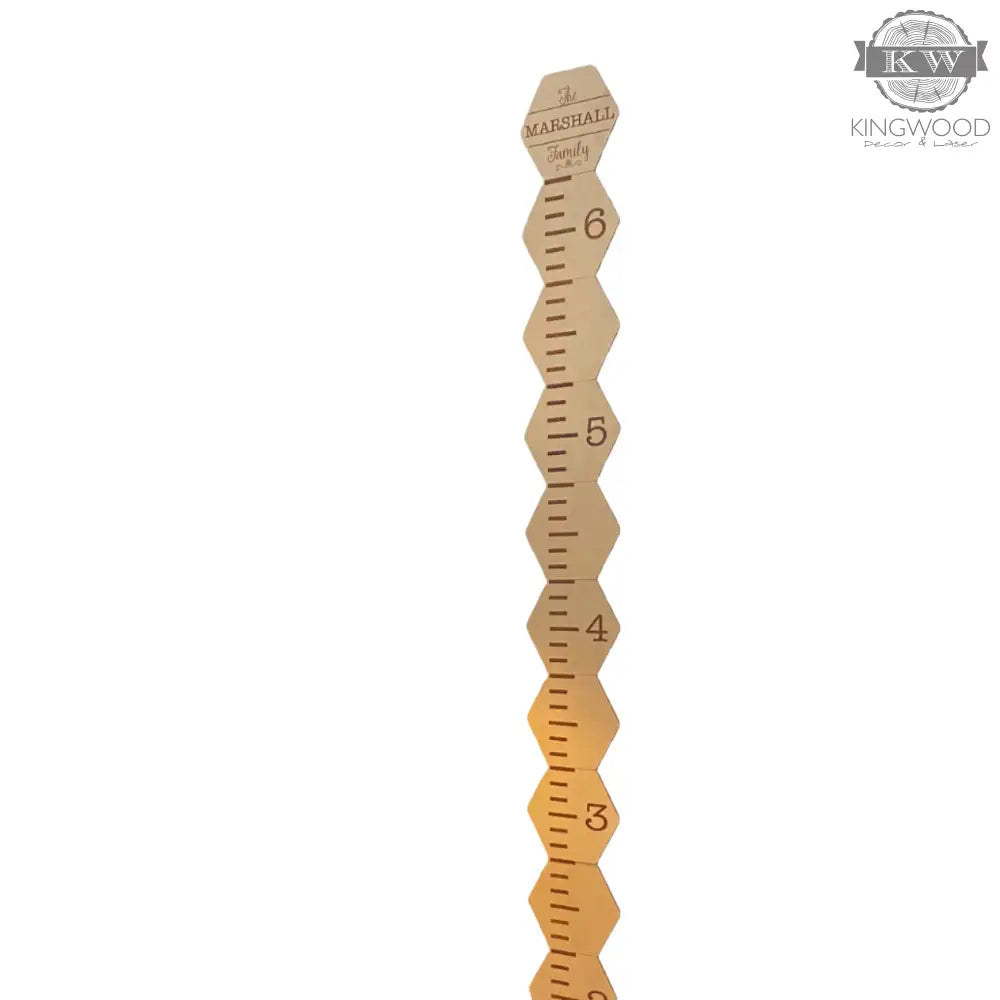 Hexagon style growth chart ruler for baby and toddler